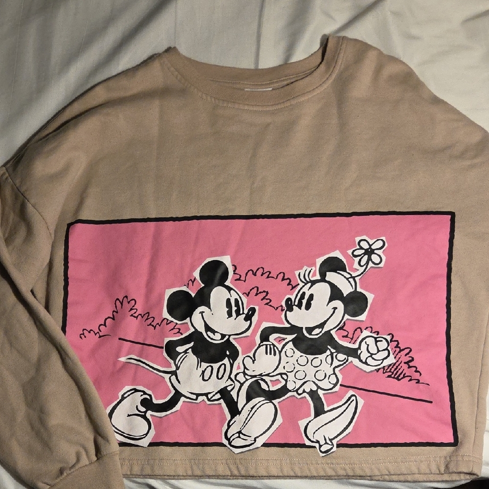 Disney Tan and Pink Mickey & Minnie Hoodie